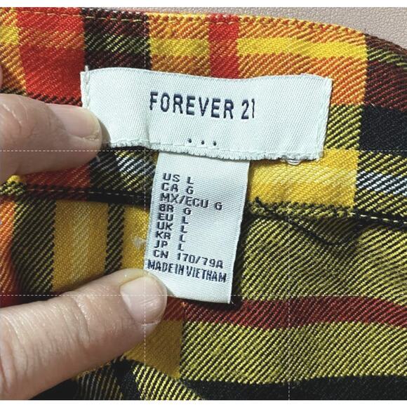 Forever 21 Plaid Mini Wrap Skirt – Size Large - Picture 3 of 6